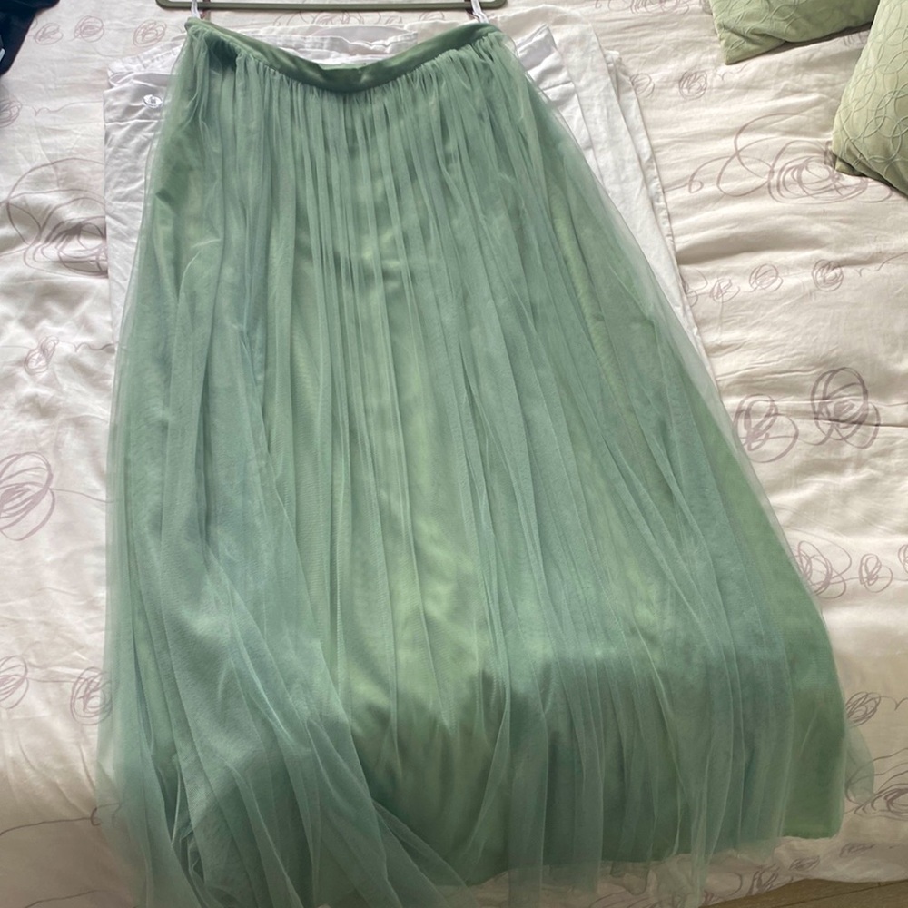 BHLDN mint tule skirt size 14 (altered to 12)